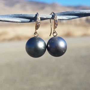 Tahitian pearl earrings